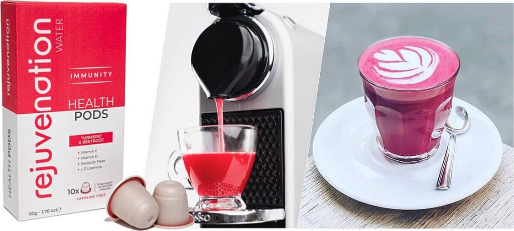 UK based rejuvenation water uses beetroot and can make beetroot lattes